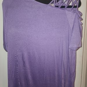 Purple short sleeve blouse